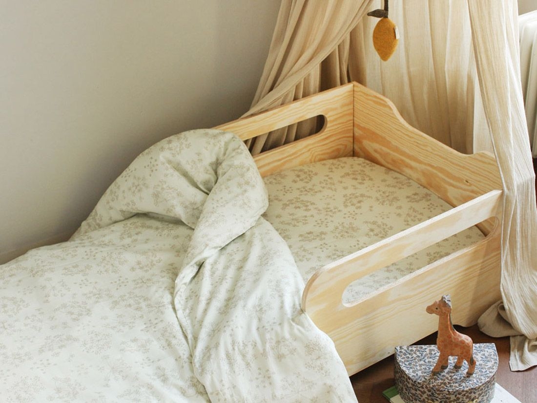 Påslakan för barn bomullssatin natural bloom