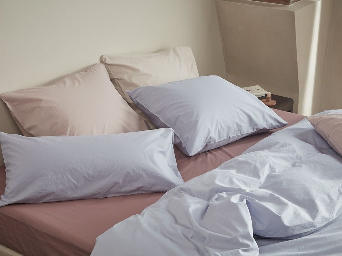 Påslakanset percale lavender blue