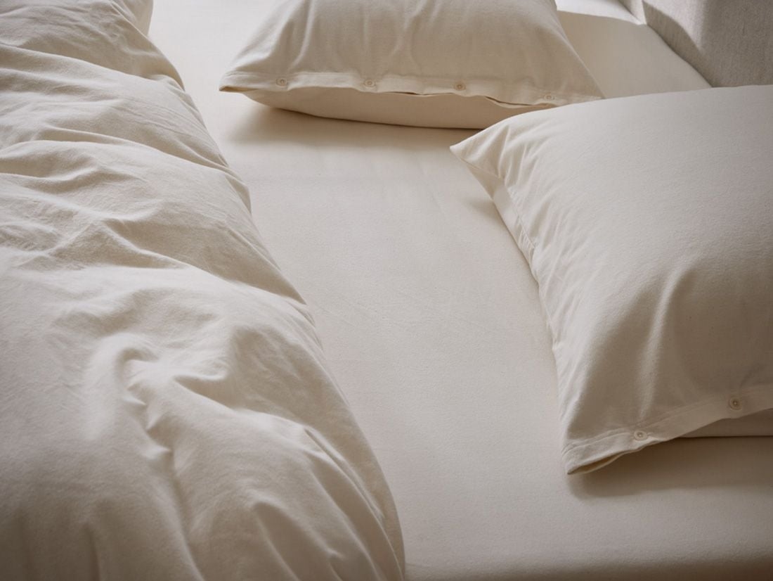 Dra-på-lakan flanell natural